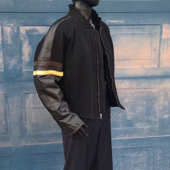 Modern Head Ware Limited Men's Pure Leather/Wool Blend Moto Jacket (Canada) - Picture 16 of 17